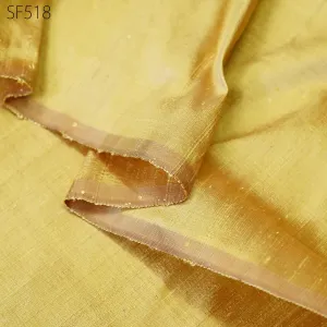 Gold Pure Dupioni Plain Silk Indian Raw Silk Fabric by the yard Dupion Wedding Evening Dress Home Pillow Cushion Table Cover Crafting Sewing