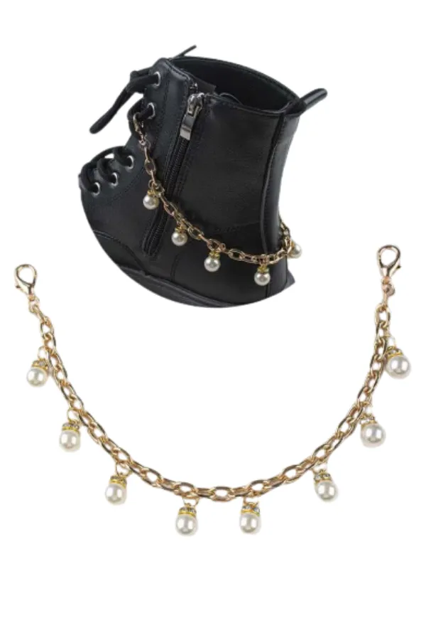 Gold with Pearl Charms Purse Chain