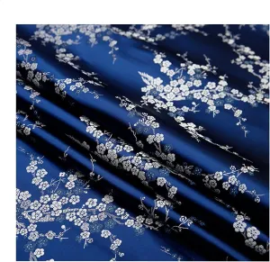 GOONSDS Brocade Fabrics Flower Fabric for Needlework Satin Material for DIY Dress/Bag 75Cmx50cm,H