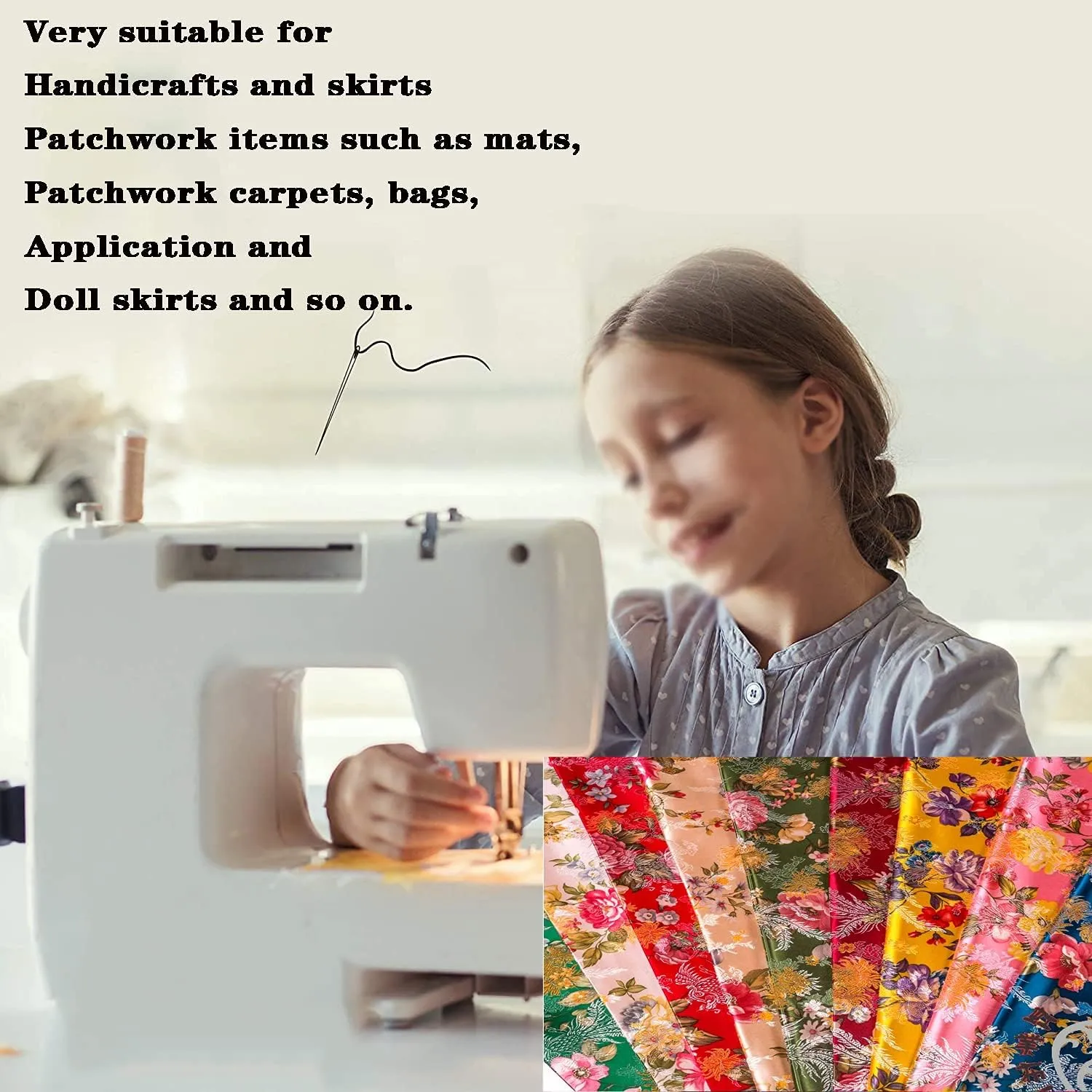GOONSDS Brocade Jacquard Satin Fabric for Cheongsam Kimono and Bag Patchwork Needlework Material 75Cmx50cm,G