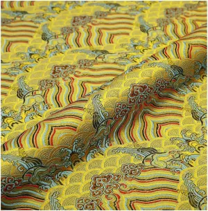 GOONSDS Satin Fabric Brocade Fabrics Imitation Silk Jacquard Fabrics for Cheongsam and Kimono 75Cmx50cm,B