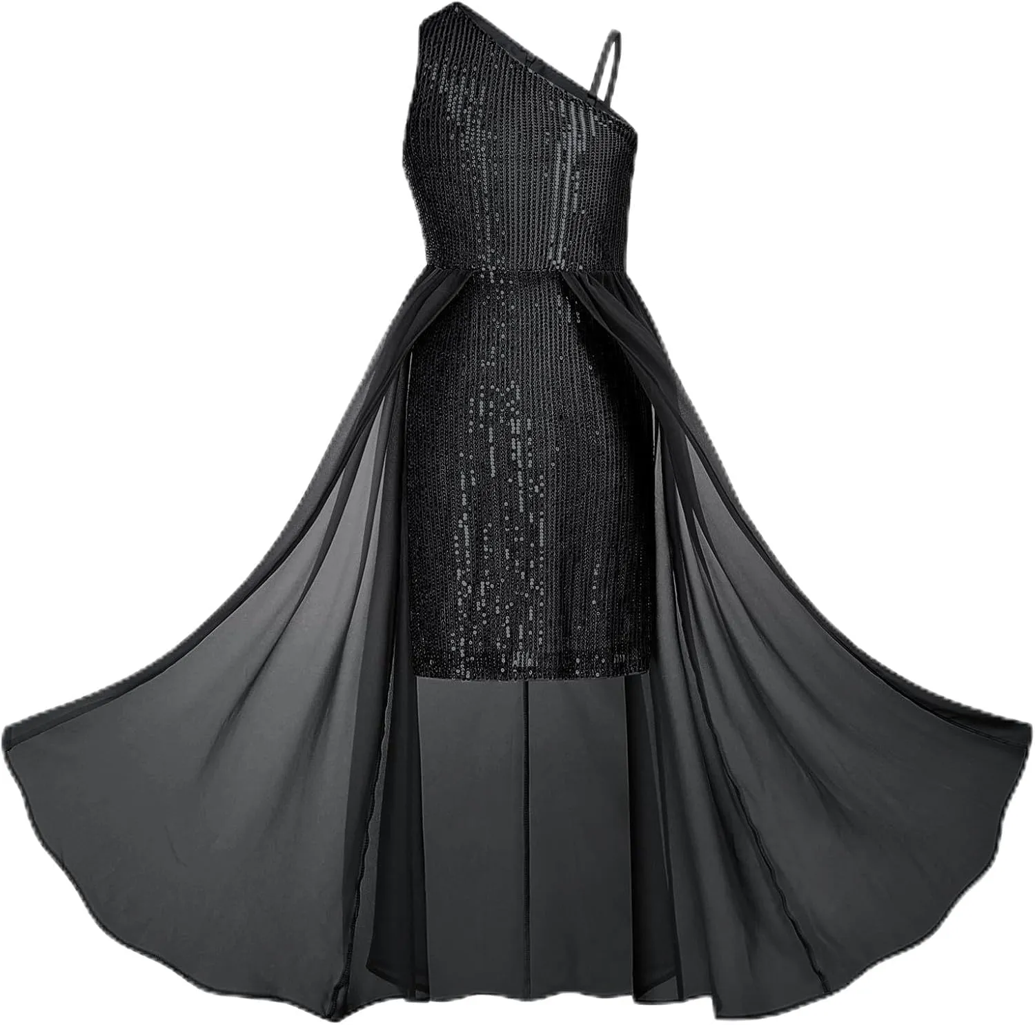 GRACE KARIN Girls Sequin Dress for Teens One Shoulder Formal Birthday Party Wedding Pageant Prom Fancy Dresses 6-14Y