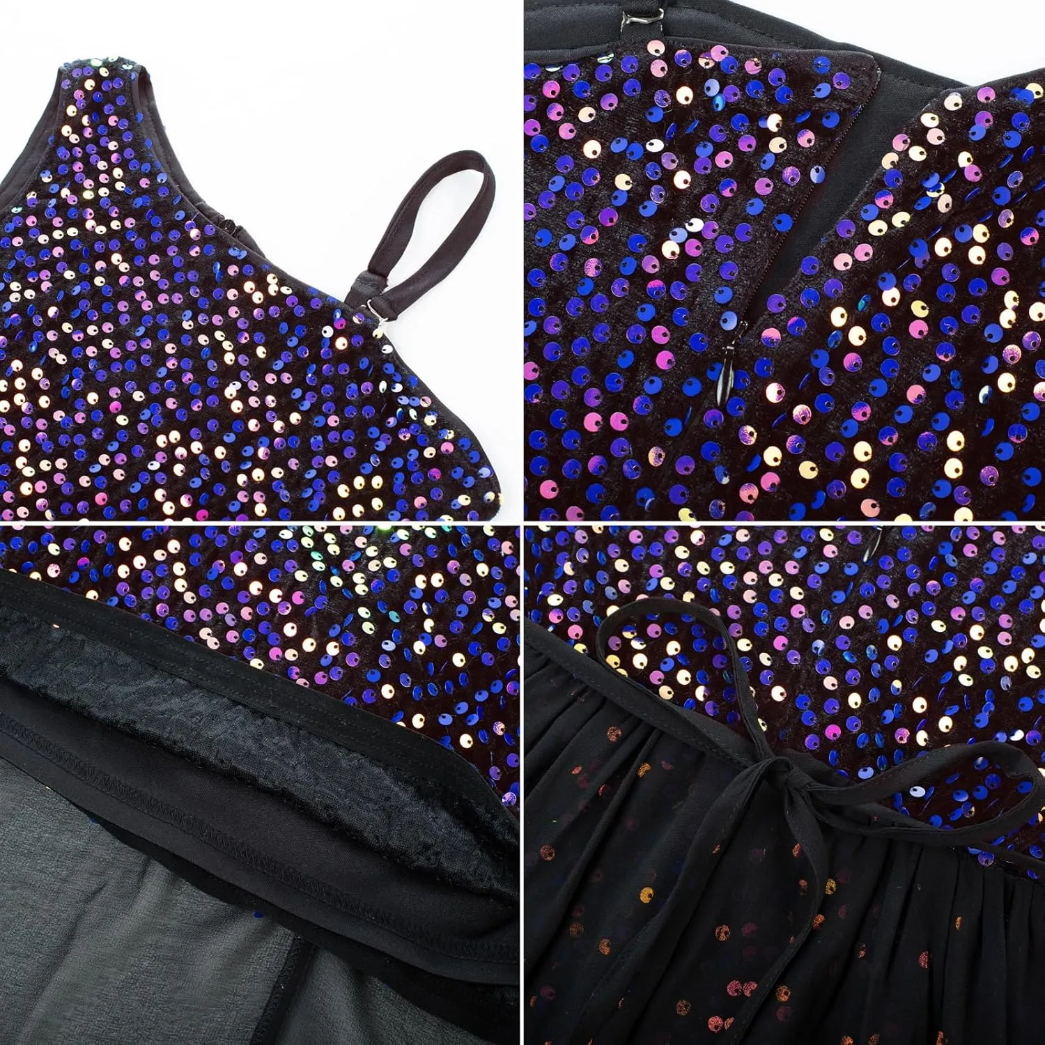 GRACE KARIN Girls Sequin Dress One Sleeve Formal Pageant Prom Party Dresses Size 5-14