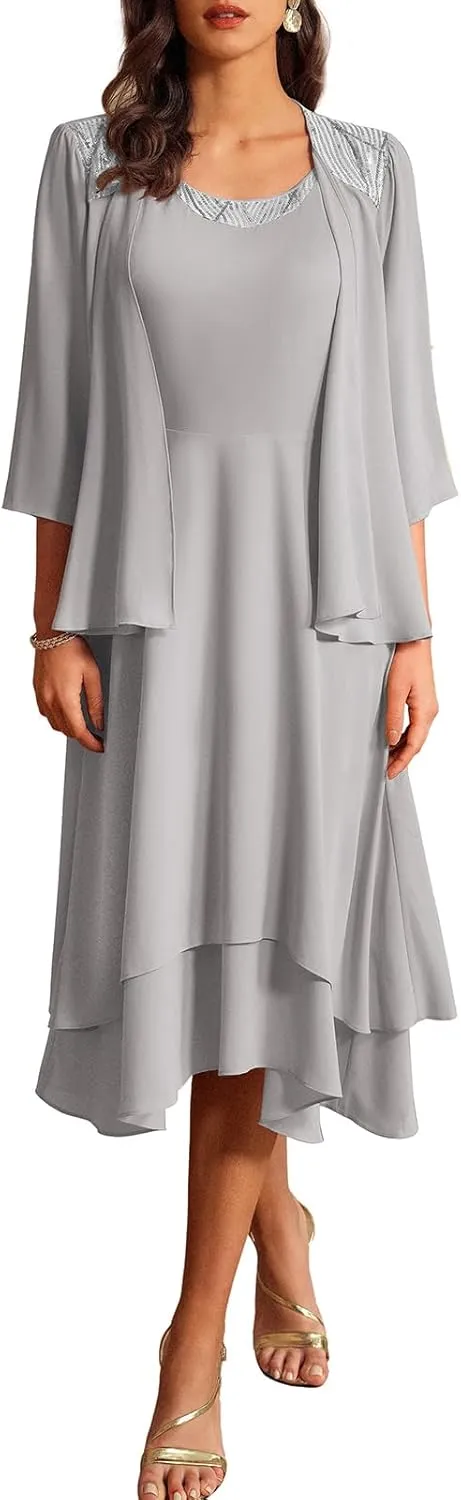 GRACE KARIN Women Dresses for Party Formal 2025 Mother of The Bride Dress Wedding Guest Dress with Jacket