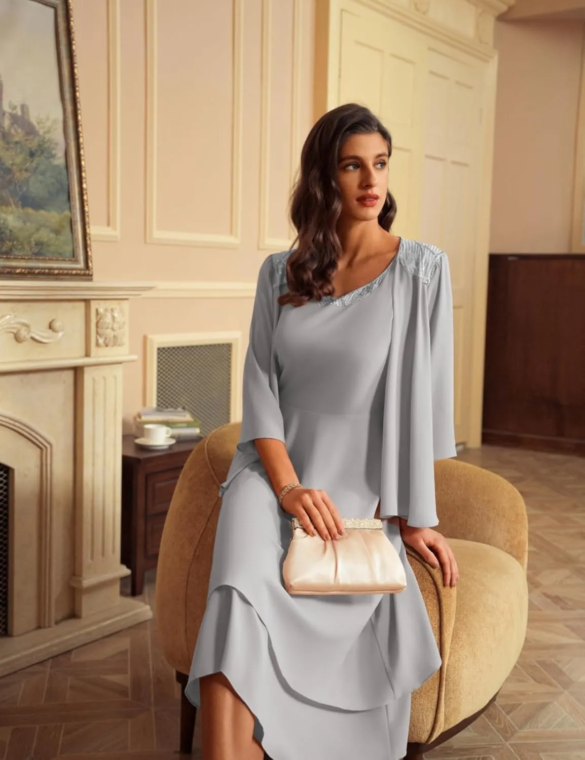 GRACE KARIN Women Dresses for Party Formal 2025 Mother of The Bride Dress Wedding Guest Dress with Jacket