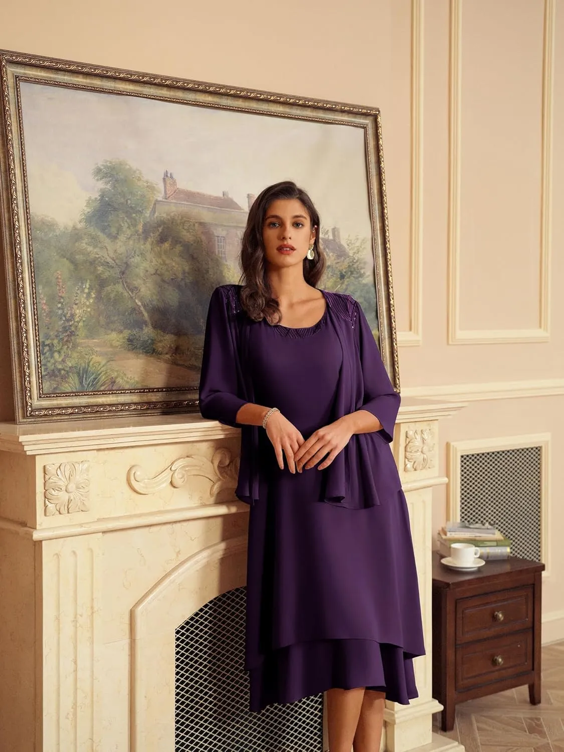 GRACE KARIN Women Dresses for Party Formal 2025 Mother of The Bride Dress Wedding Guest Dress with Jacket