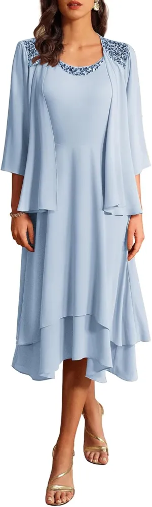 GRACE KARIN Women Dresses for Party Formal 2025 Mother of The Bride Dress Wedding Guest Dress with Jacket