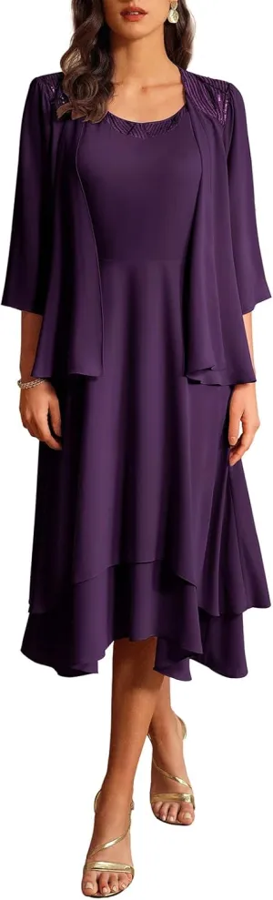 GRACE KARIN Women Dresses for Party Formal 2025 Mother of The Bride Dress Wedding Guest Dress with Jacket