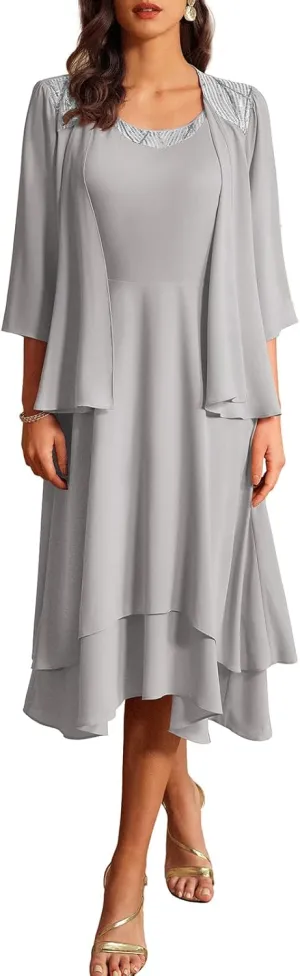 GRACE KARIN Women Dresses for Party Formal 2025 Mother of The Bride Dress Wedding Guest Dress with Jacket