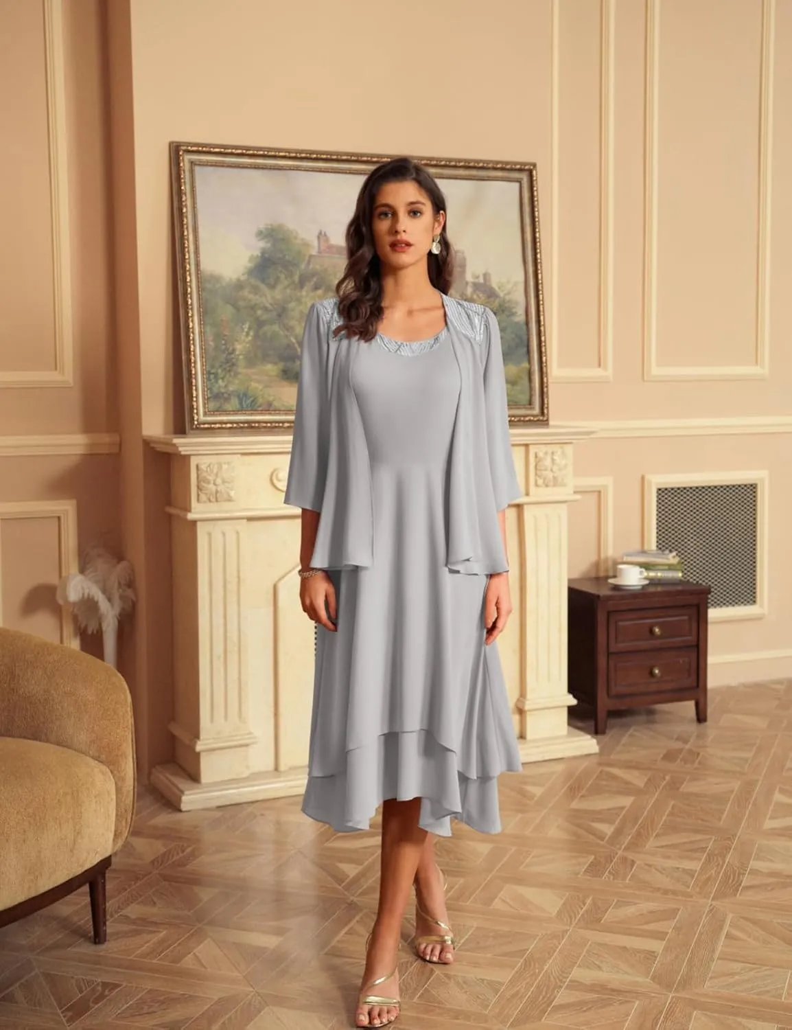 GRACE KARIN Women Dresses for Party Formal 2025 Mother of The Bride Dress Wedding Guest Dress with Jacket