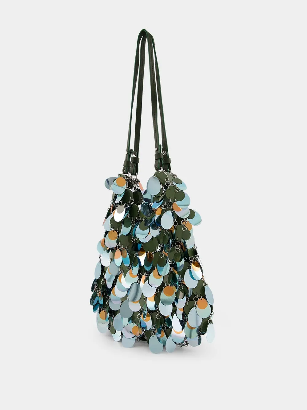Green and Blue Sequined Shoulder Bag