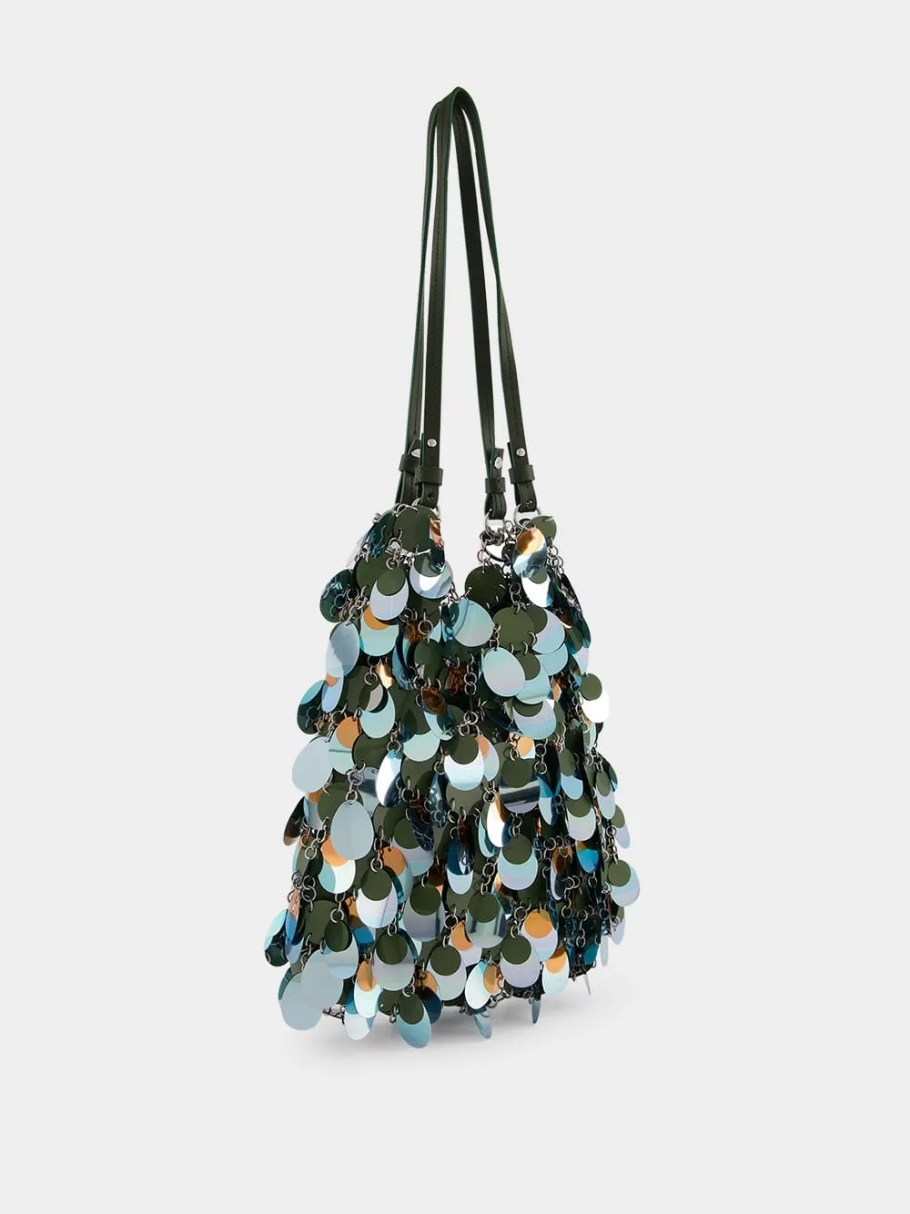 Green and Blue Sequined Shoulder Bag