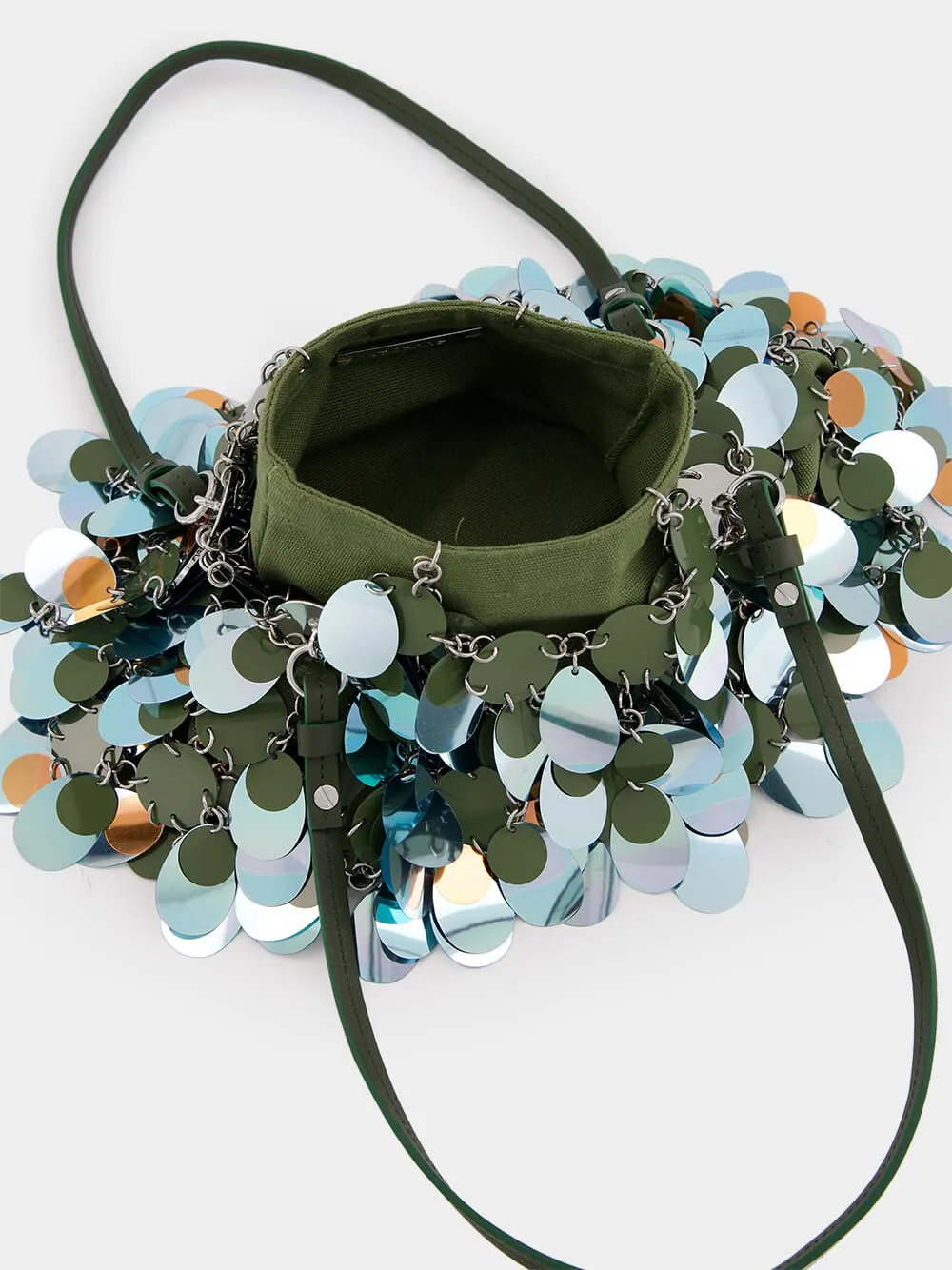 Green and Blue Sequined Shoulder Bag