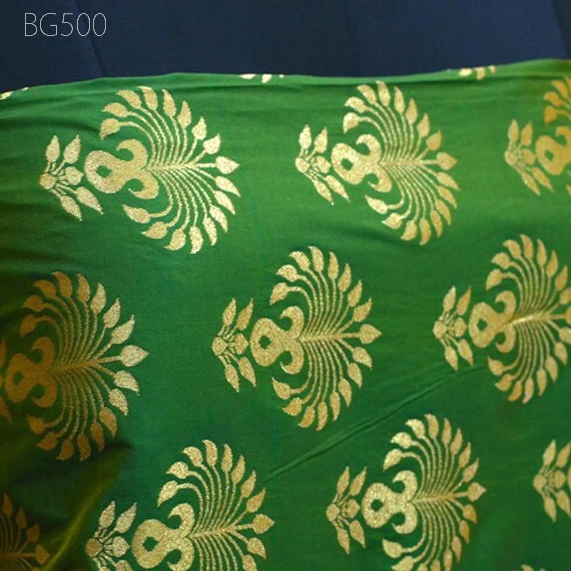 Green Brocade Wedding Dress Making Banarasi Fabric Bridesmaid lehenga Clutches Curtain Fabric by the yard Banaras skirt Blended Silk brocade