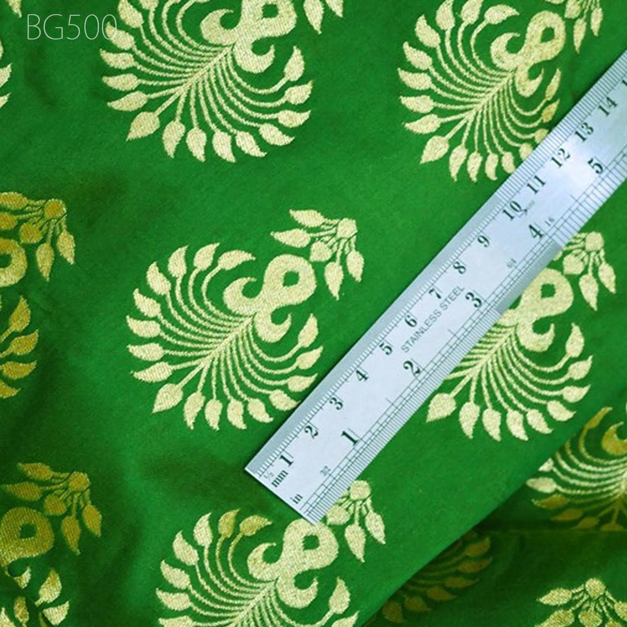 Green Brocade Wedding Dress Making Banarasi Fabric Bridesmaid lehenga Clutches Curtain Fabric by the yard Banaras skirt Blended Silk brocade