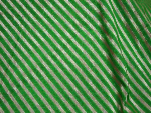 Green Diagonal Stripes Wedding Dresses Material Indian Brocade Fabric by the yard Banarasi Sewing Crafting Home Décor Costume Drapery Pillow