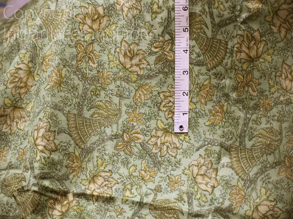 Green Indian Saree Soft Pure Printed Silk By Yard Fabric Wedding Dresses Bridesmaid Party Costume Curtains Crafting Sewing Dupatta Scarf