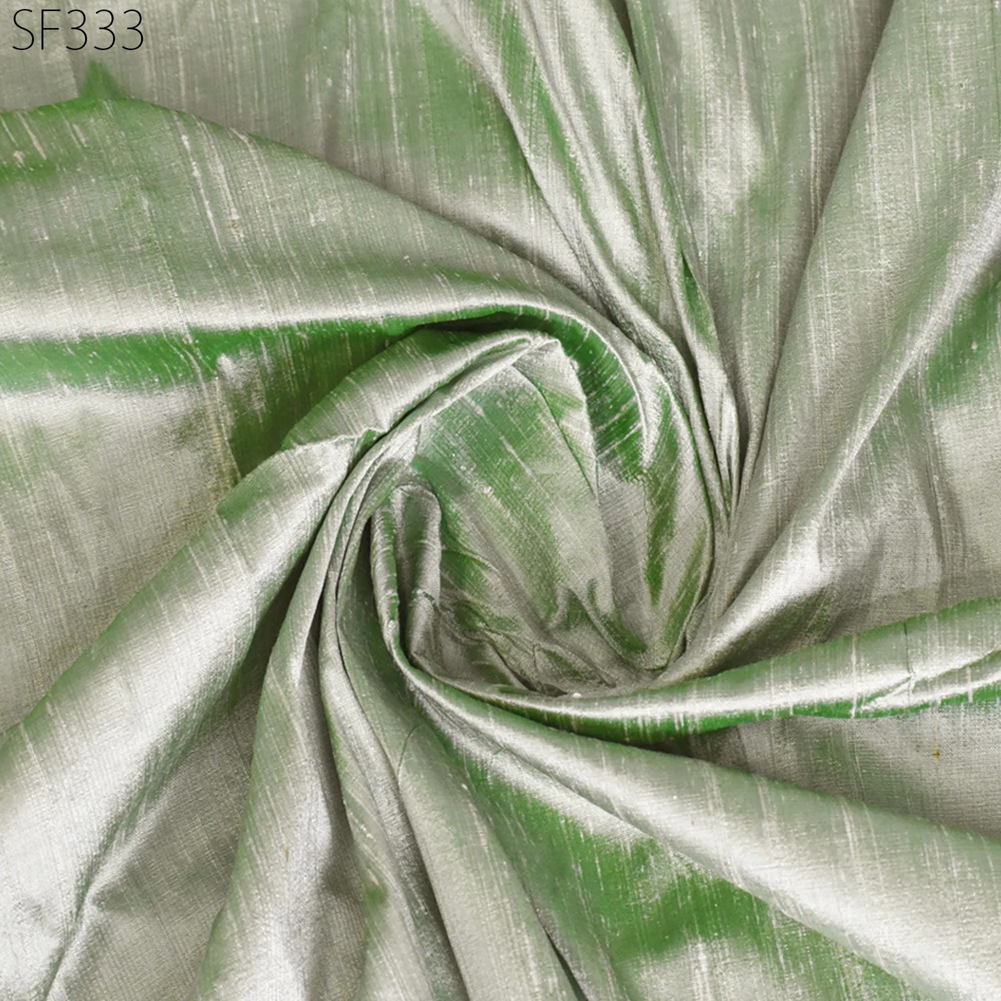 Green White Pure Dupioni Fabric Yardage Wedding Bridesmaid Prom Dresses Indian Iridescent Raw Silk Dupion Crafting Sewing upholstery Drapery