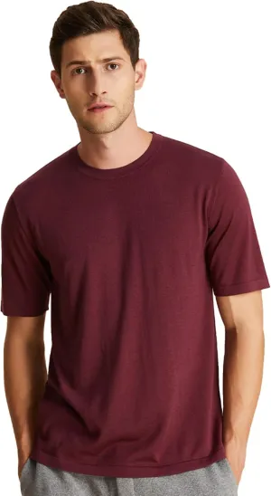 GreenMount Summer Silk Cashmere Essential Round Neck T-Shirt Light Weight Short Sleeve for Men
