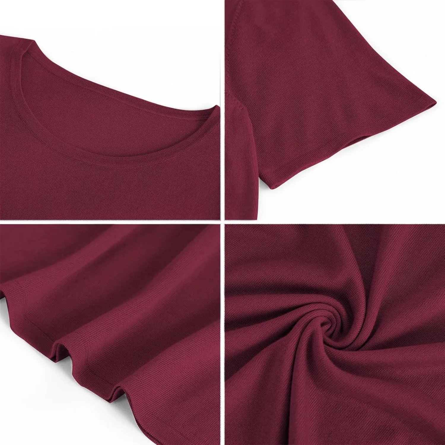 GreenMount Summer Silk Cashmere Essential Round Neck T-Shirt Light Weight Short Sleeve for Men