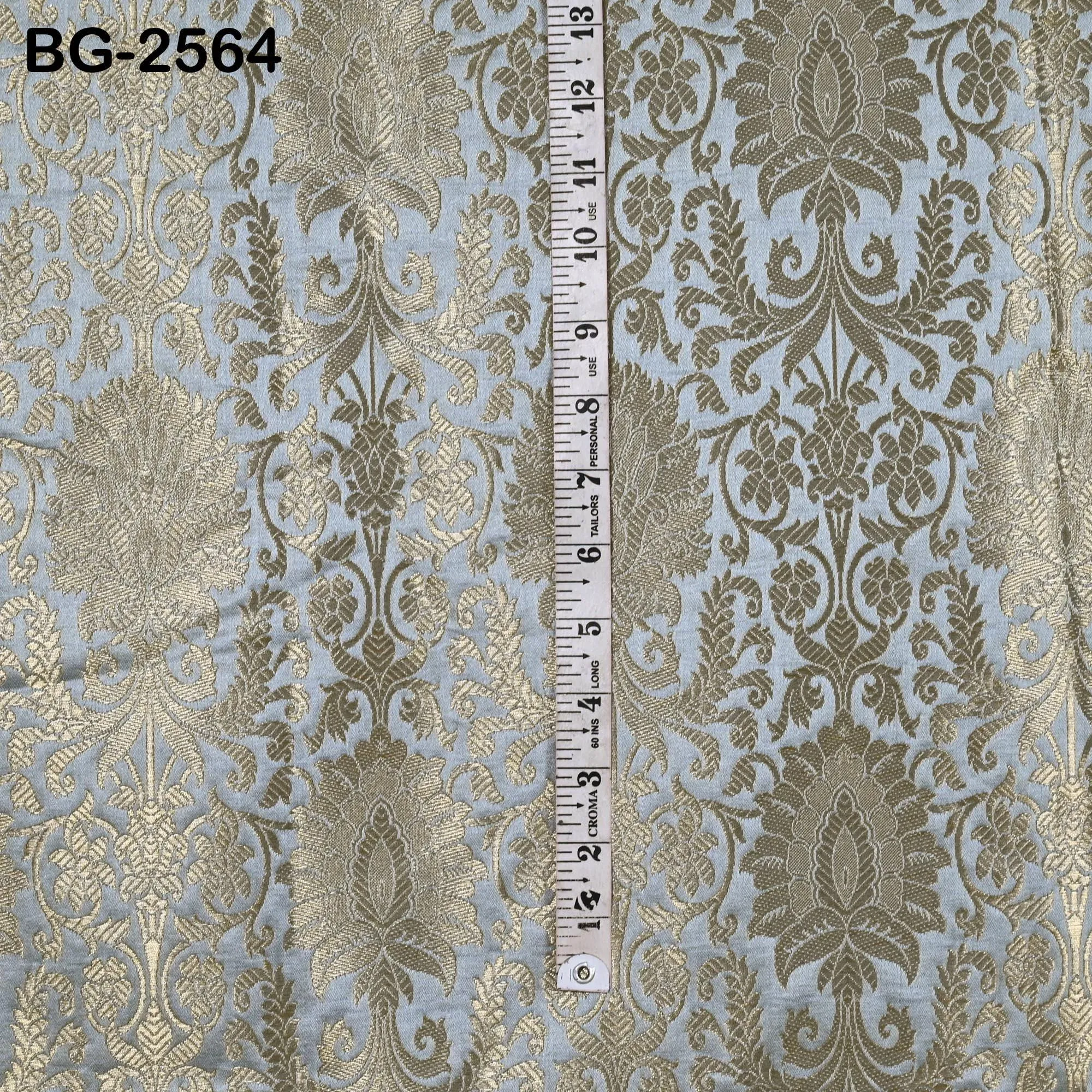 Grey Brocade Fabric by Yard Historic Costumes Indian Banarasi Wedding Dresses Material Banaras Knee Length Coat Sewing Upholstery Drapery