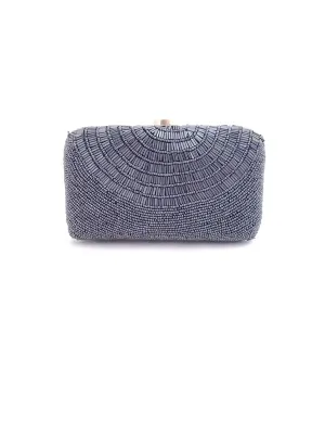 Grey Cleopatra Handembroidered Clutch