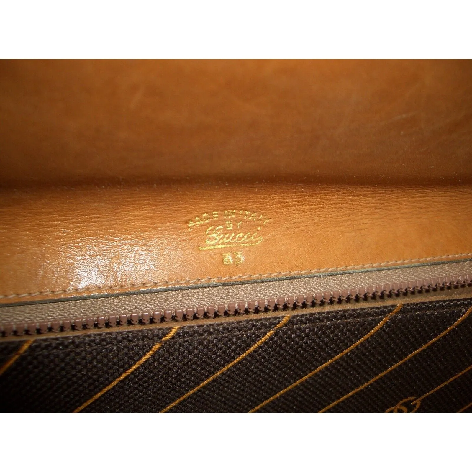 GUCCI early brown logo print XL asymmetrical envelope top clutch