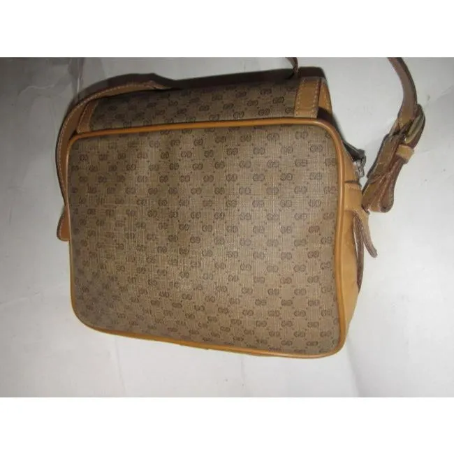 Gucci Gg Supreme Guccissima Brown Micro G Print Coated Canvas Leather Shoulder Bag