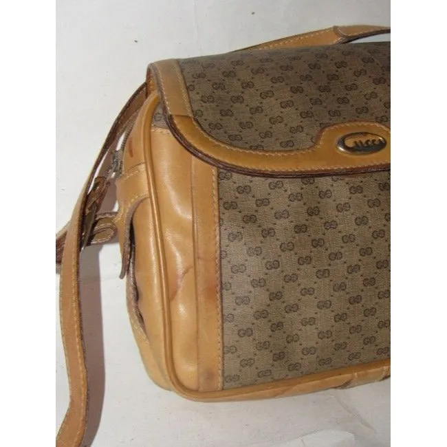 Gucci Gg Supreme Guccissima Brown Micro G Print Coated Canvas Leather Shoulder Bag