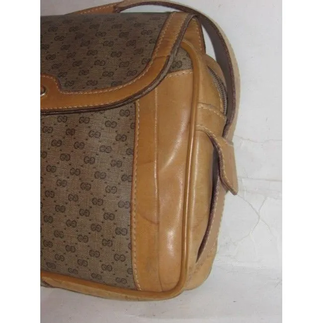 Gucci Gg Supreme Guccissima Brown Micro G Print Coated Canvas Leather Shoulder Bag
