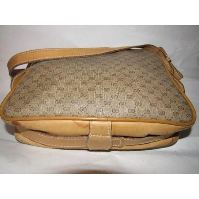 Gucci Gg Supreme Guccissima Brown Micro G Print Coated Canvas Leather Shoulder Bag