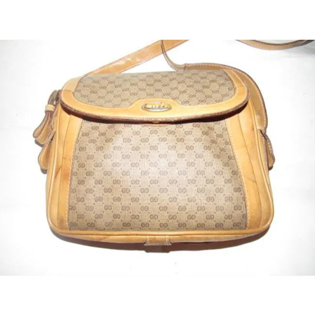 Gucci Gg Supreme Guccissima Brown Micro G Print Coated Canvas Leather Shoulder Bag