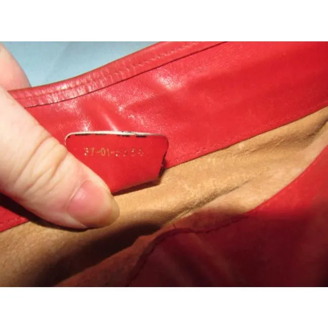 Gucci Vintage Purses Red Gg Canvas Clutch