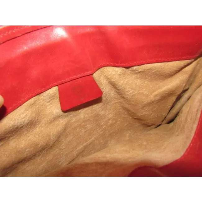 Gucci Vintage Purses Red Gg Canvas Clutch