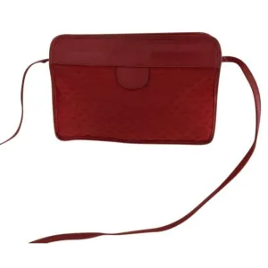 Gucci Vintage Purses Red Gg Canvas Clutch