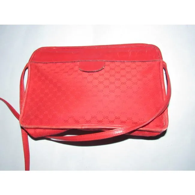 Gucci Vintage Purses Red Gg Canvas Clutch