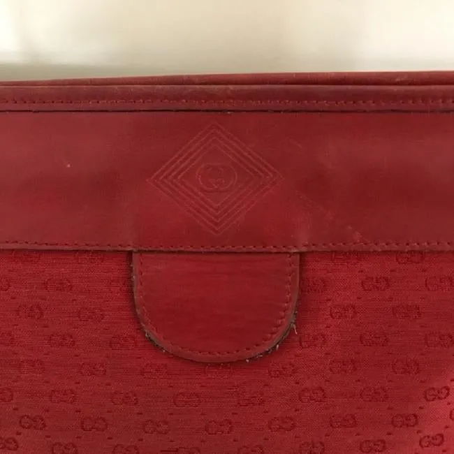 Gucci Vintage Purses Red Gg Canvas Clutch
