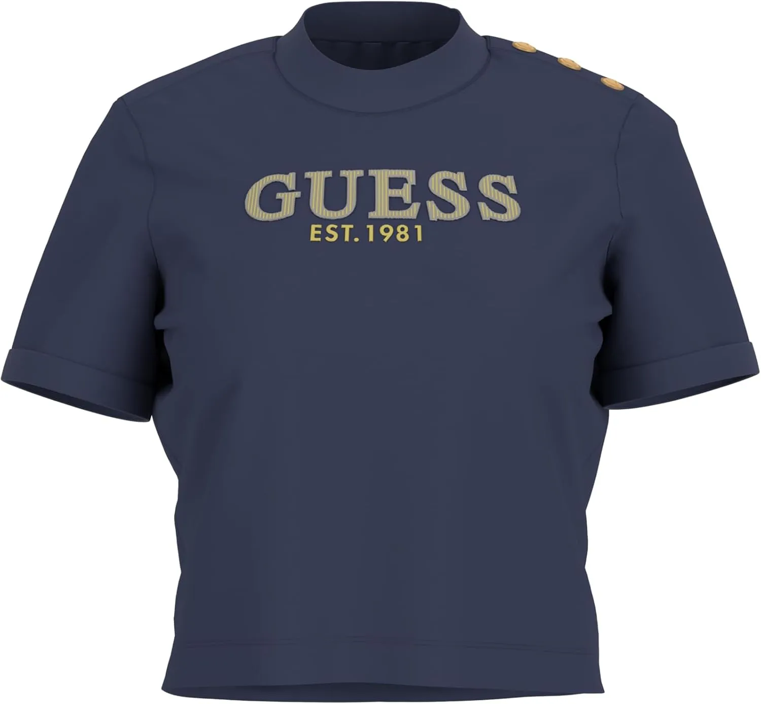 GUESS Women's Eco Short Sleeve Logo Lace Tee