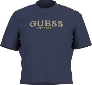 GUESS Women's Eco Short Sleeve Logo Lace Tee