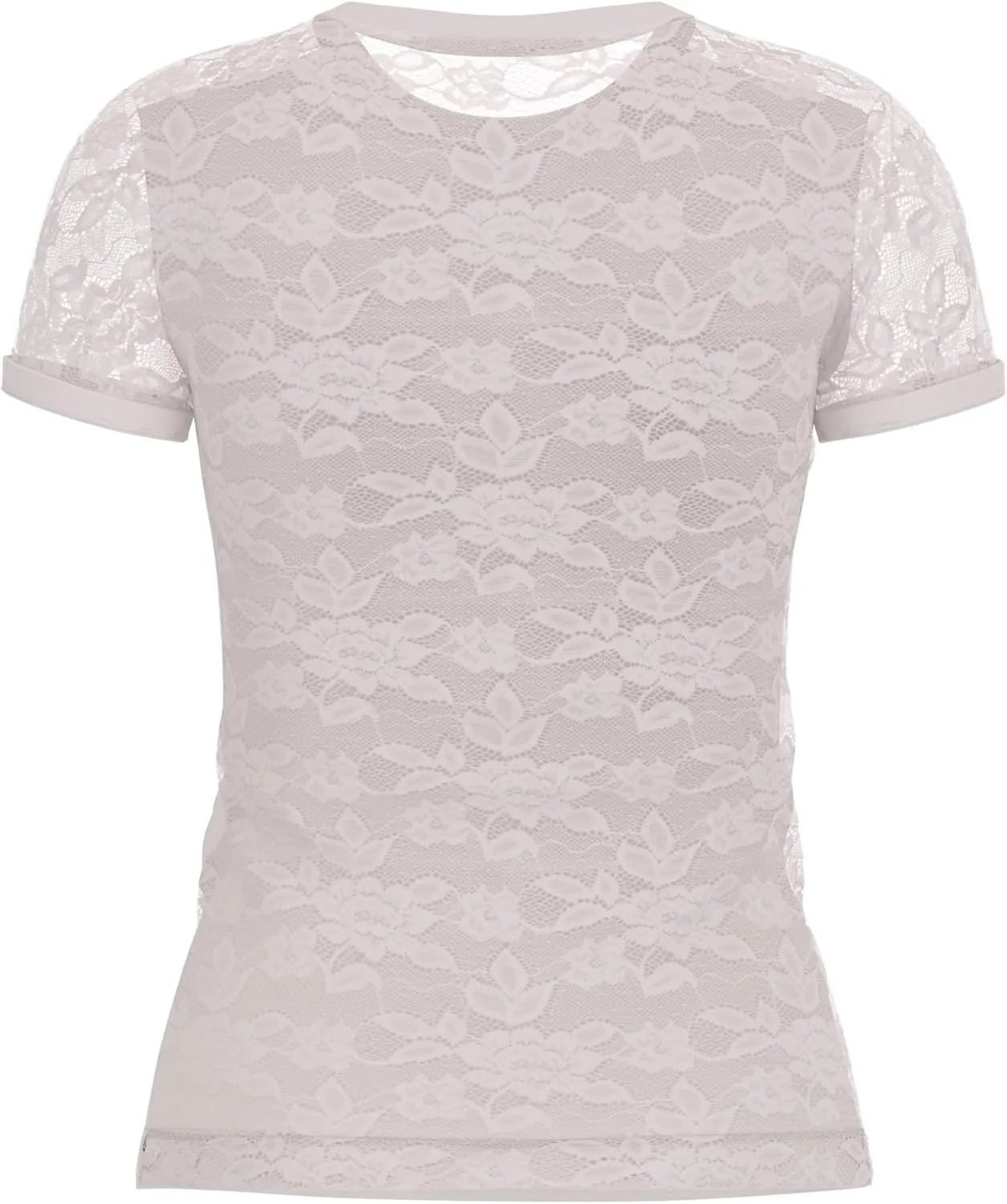 GUESS Women's Short Sleeve Lace Tee