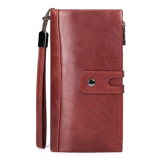GZCZ Men Wallets Classic Long Style Card Holder Male Purse Quality Zipper Large Capacity Big Brand Luxury Leather Wallet