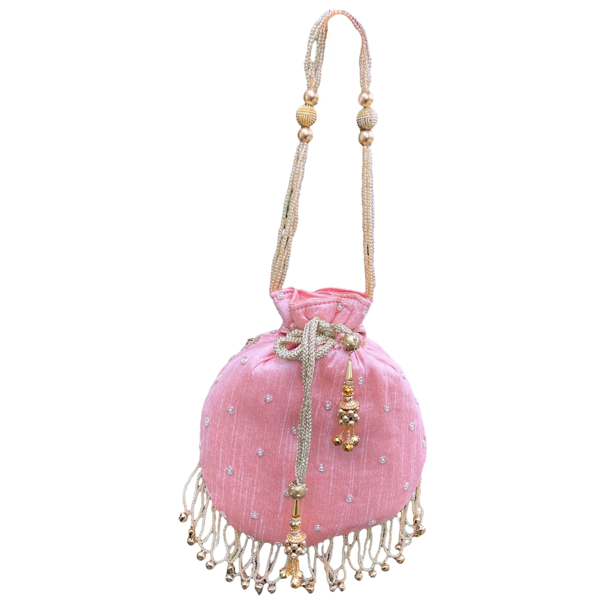 Hand Potli Bag Purse With Handwork And Tassels #HB14