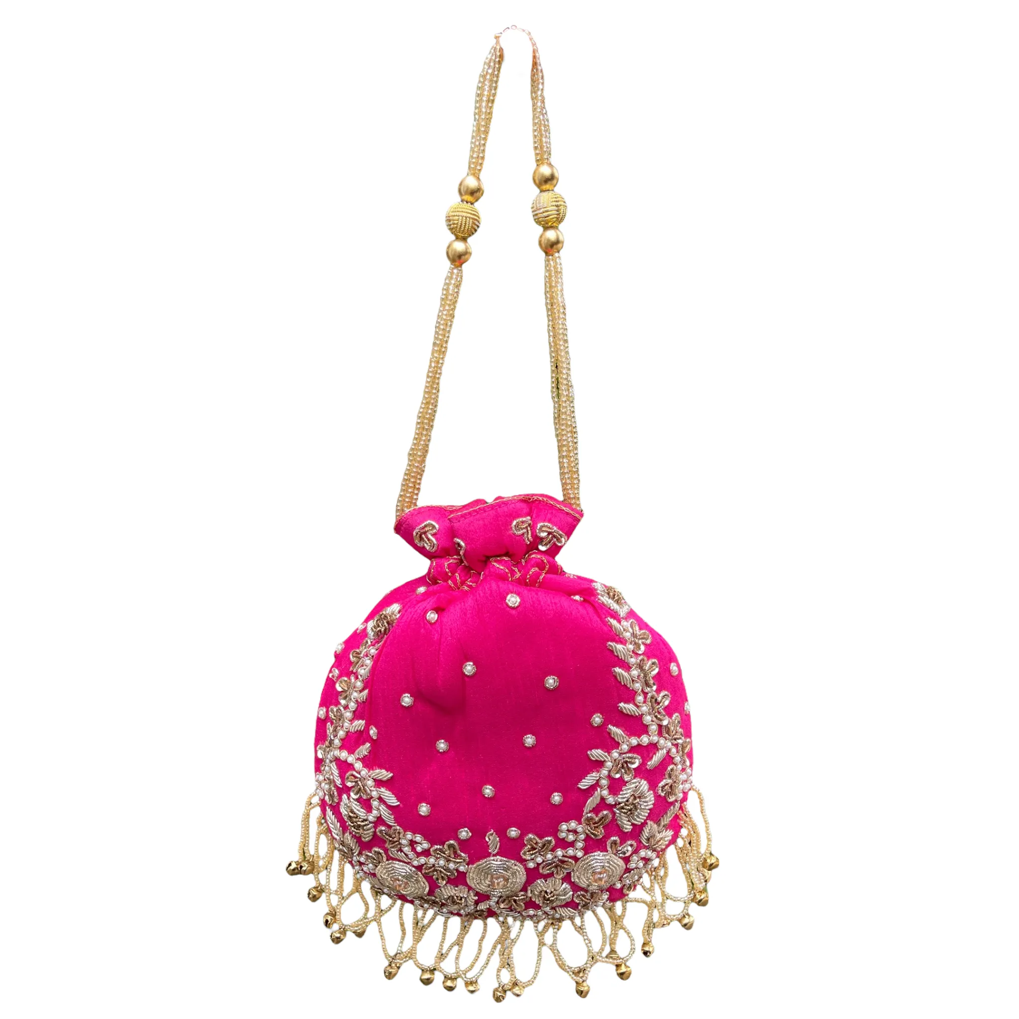Hand Potli Bag Purse With Handwork And Tassels #HB14