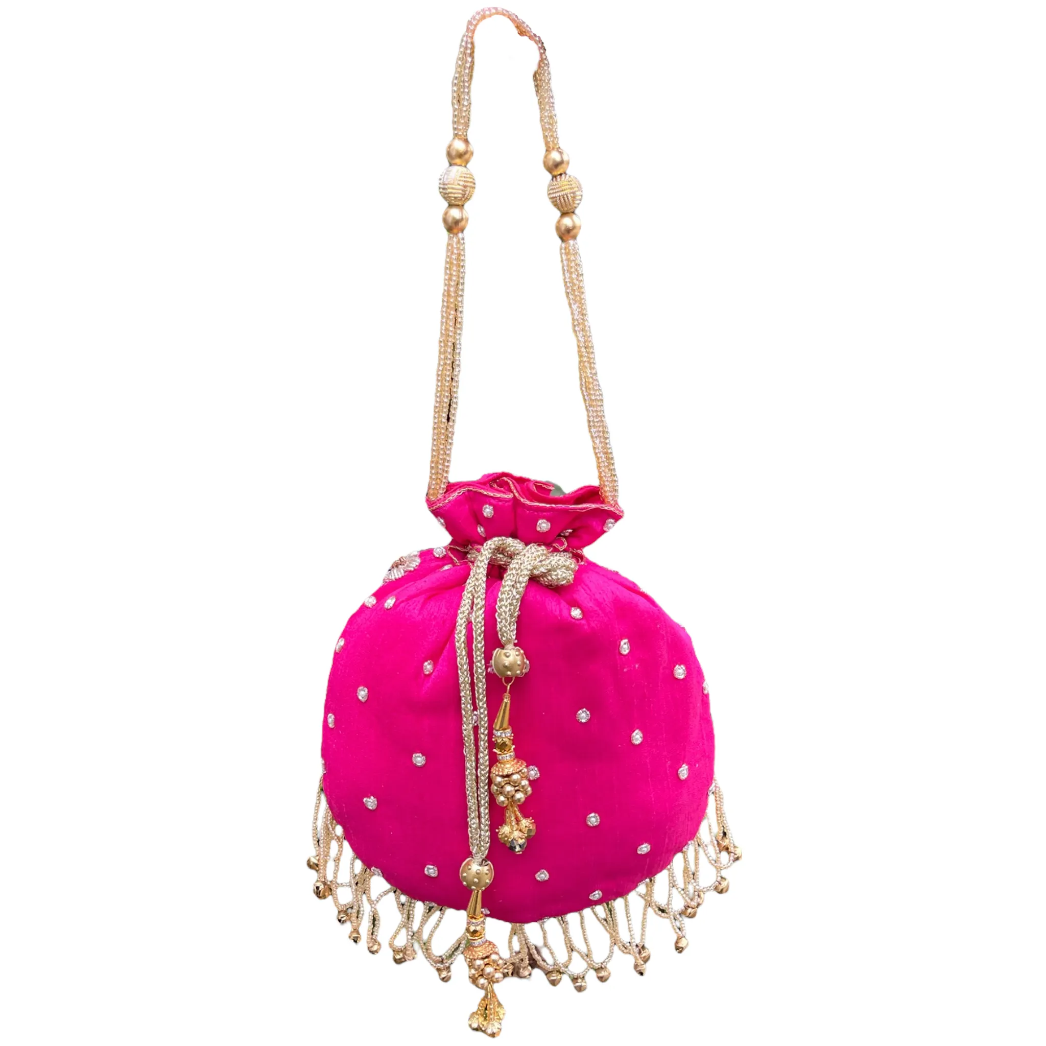 Hand Potli Bag Purse With Handwork And Tassels #HB14