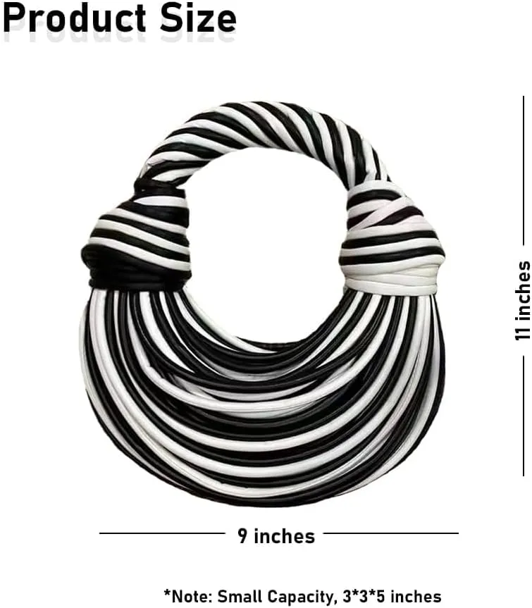 Hand-Woven Bread Women's Clutch Top Handle Satchel Shoulder Crossbody Creative Knotted Noodles Handbag Purses Underarm Bag