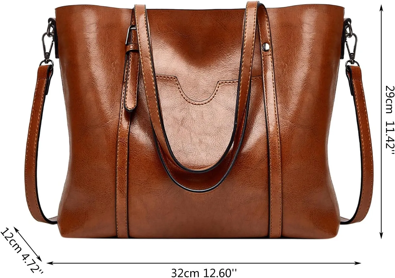 Handbags For Women Large Designer Ladies Bag Pocket Purse Leather Small Leather Satchel for Men (Black, One Size)