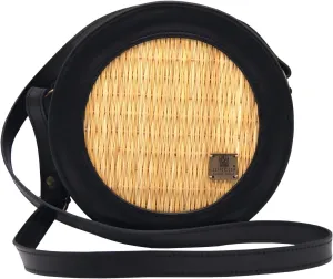 Handmade Wicker Round Straw Basket Crossbody Bag for Women Made in Portugal