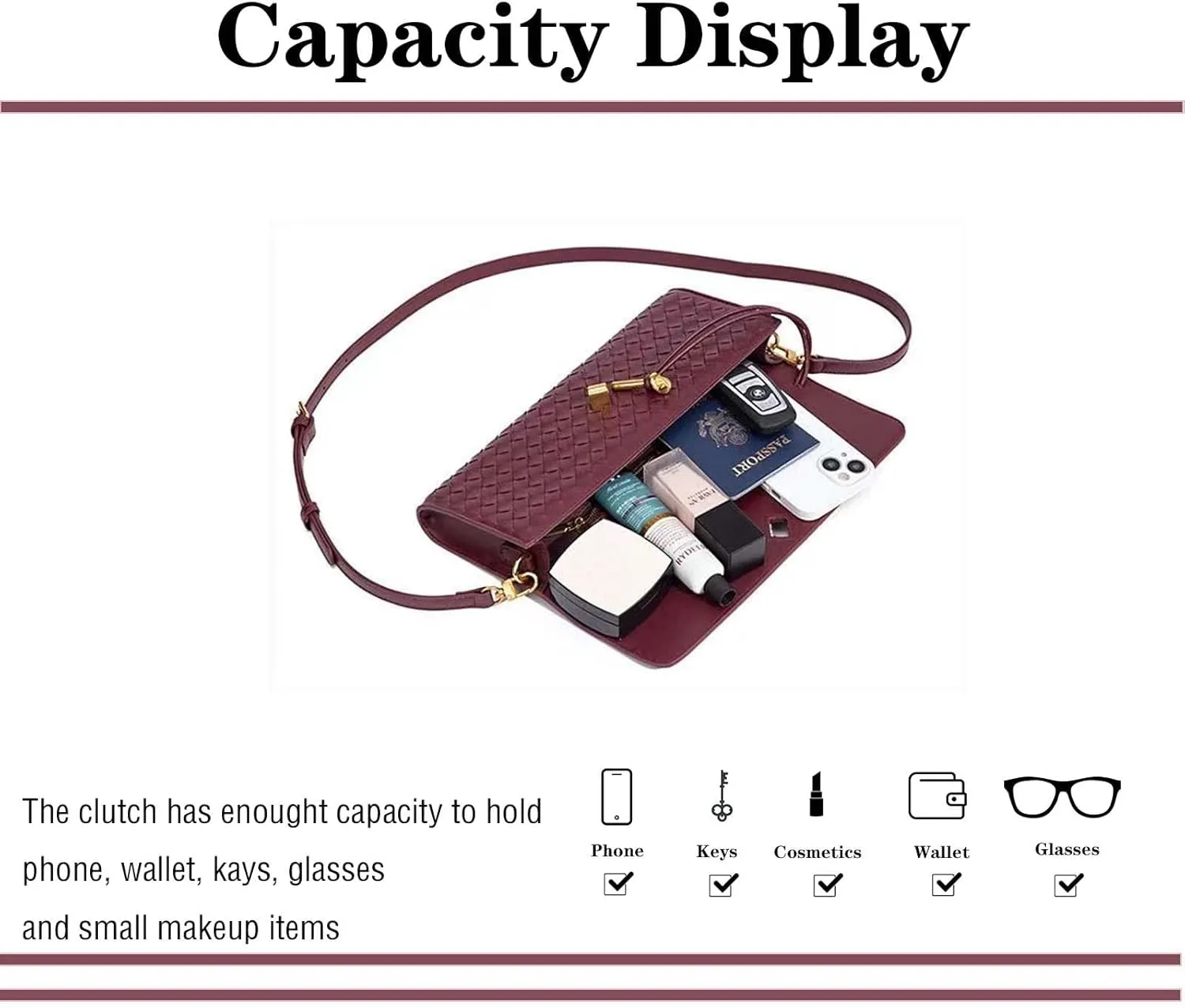Handmade Woven Evening Bag for Women Casual Clutch Purse Leather Shoulder Handbag Fashion Crossbody Bag