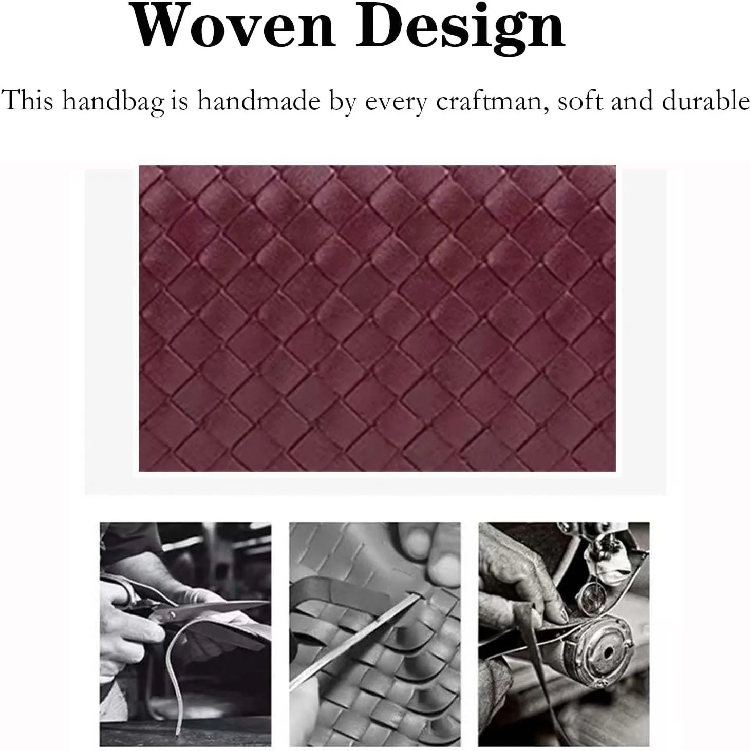 Handmade Woven Evening Bag for Women Casual Clutch Purse Leather Shoulder Handbag Fashion Crossbody Bag