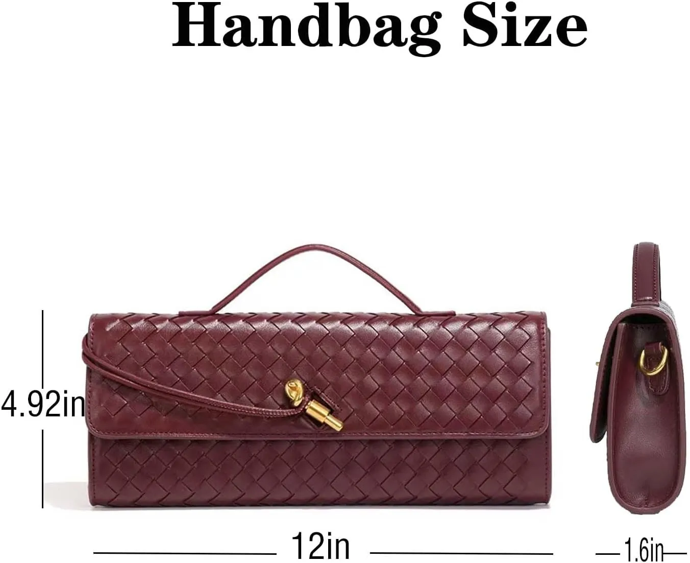 Handmade Woven Evening Bag for Women Casual Clutch Purse Leather Shoulder Handbag Fashion Crossbody Bag